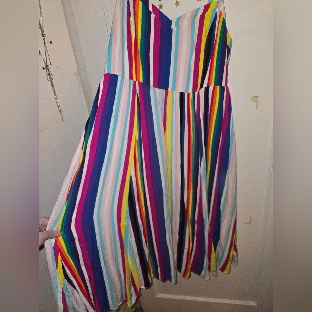 🌈Torrid🌈 Multicolor Striped Pride Dress Size 1 - Picture 7 of 10